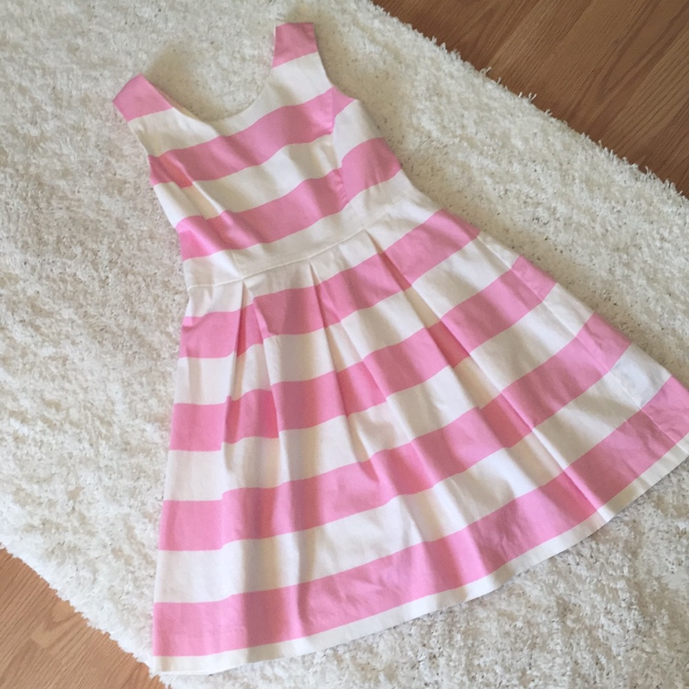 Size small Pink And White stripe fit n flair dress